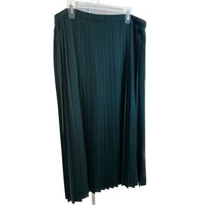 J. Crew Pleated Midi Skirt Emerald Green